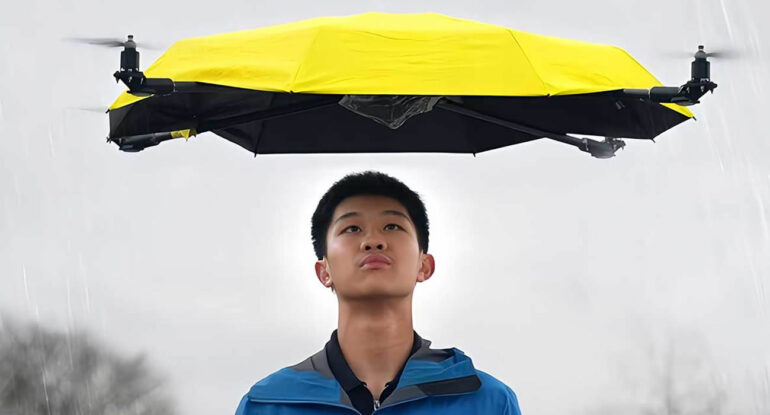 Le parapluie-drone : une révolution qui vous suit sous la pluie