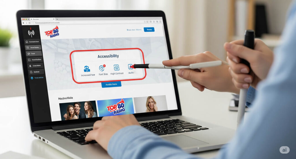 Une nouvelle option « Accessibilité » est désormais disponible sur le site de Top 80 Radio !