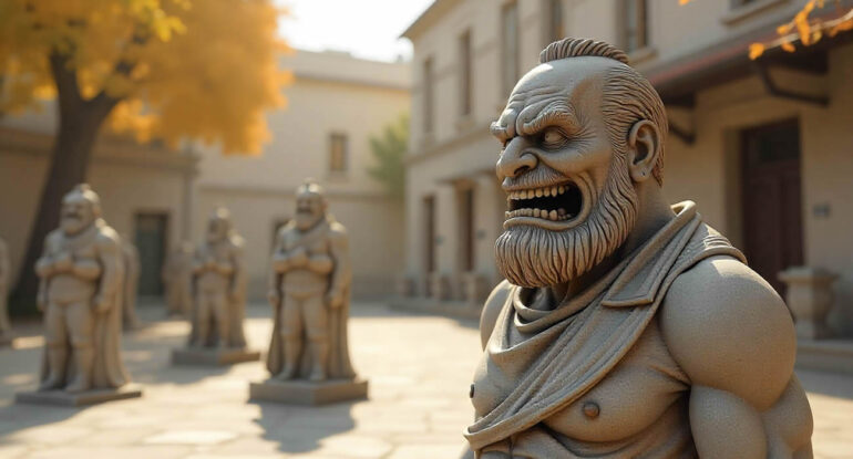 Un concours de grimaces… réservé aux statues